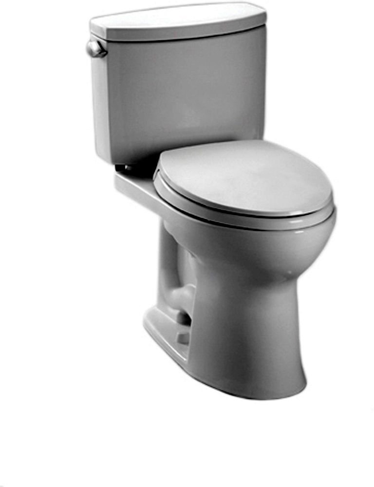 Toto CST454CEFRG#01 Drake II Two-Piece Elongated 1.28 GPF Universal Height Toilet with CEFIONTECT and Right-Hand Trip Lever in Cotton White