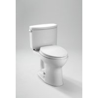 Toto CST454CUFRG#01 Drake II 1G Two-Piece Elongated 1.0 GPF Universal Height Toilet with CEFIONTECT and Right-Hand Trip Lever in Cotton White