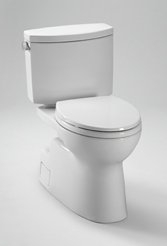 Toto CST474CEFG#01 Vespin II Two-Piece Elongated 1.28 GPF Universal Height Skirted Design Toilet with CEFIONTECT in Cotton White