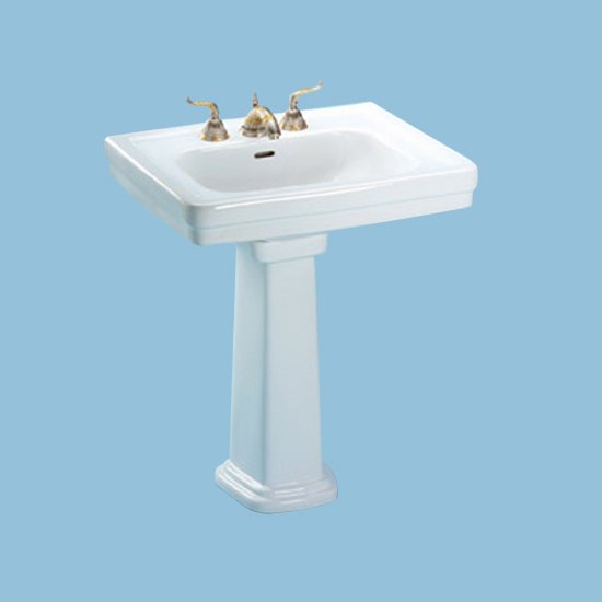 Toto LPT530.8N#01 Pedestal Lavatory Faucet Holes on 8 Inch Centers-in Cotton White