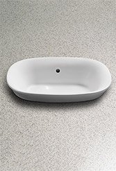 Toto LT480G#01 Maris Oval Semi-Recessed Vessel Bathroom Sink with CEFIONTECT in Cotton White