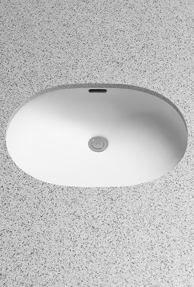 Toto LT546G#01 Oval 19-11/16" x 13-3/4" Undermount Bathroom Sink with CEFIONTECT in Cotton White