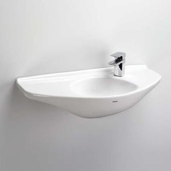 Toto LT650G#01 Oval Wall-Mount Bathroom Sink with CEFIONTECT in Cotton White