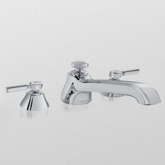 Toto TB970DD1#CP Guinevere Deck-Mounted Tub Filler Trim w/ Lever Handles-in Polished Chrome