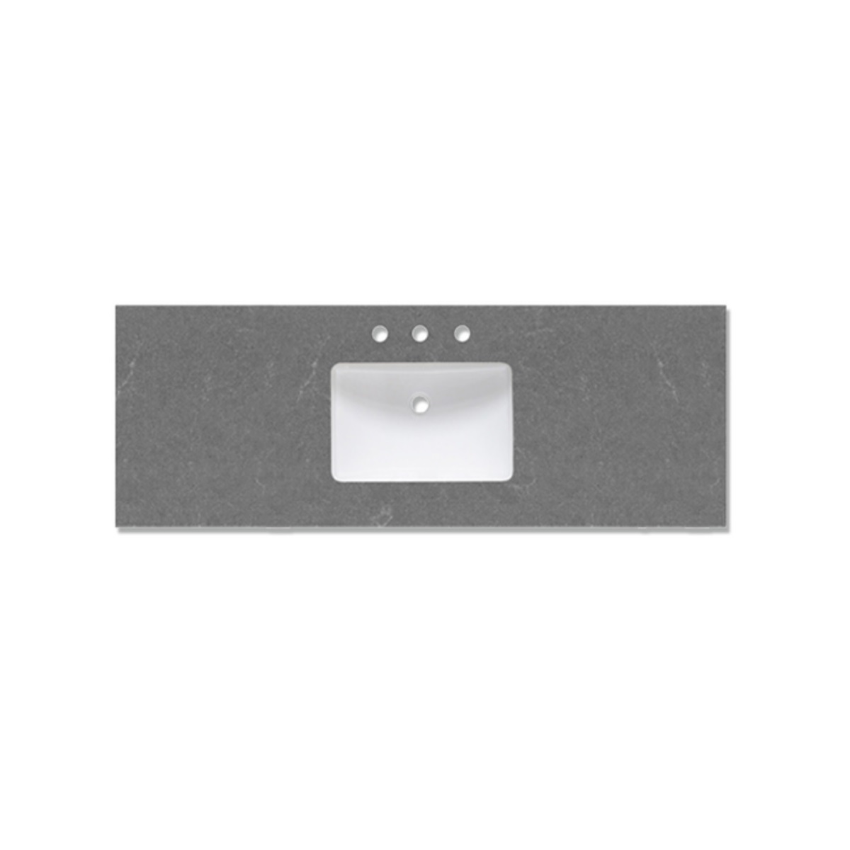 Fairmont Designs TQ2-S4922SG8 49" L X 22-1/4" W Widespread Rectangular Three Holes Vanity Top Only with Backsplash in Spectre Gray (Vanity Base Sold Separately)