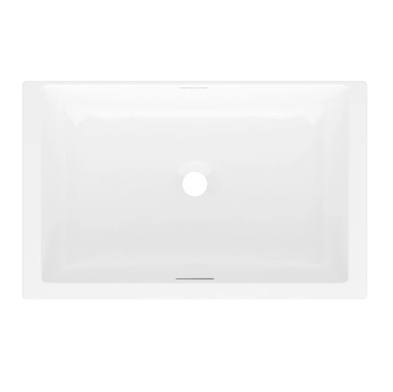 Victoria and Albert UB-KAL-56-IO Kaldera 22" L X 14" W X 6" H Undermount Rectangular Lavatory Sink with Internal Overflow Hole in Gloss White (Drain Sold Separately)