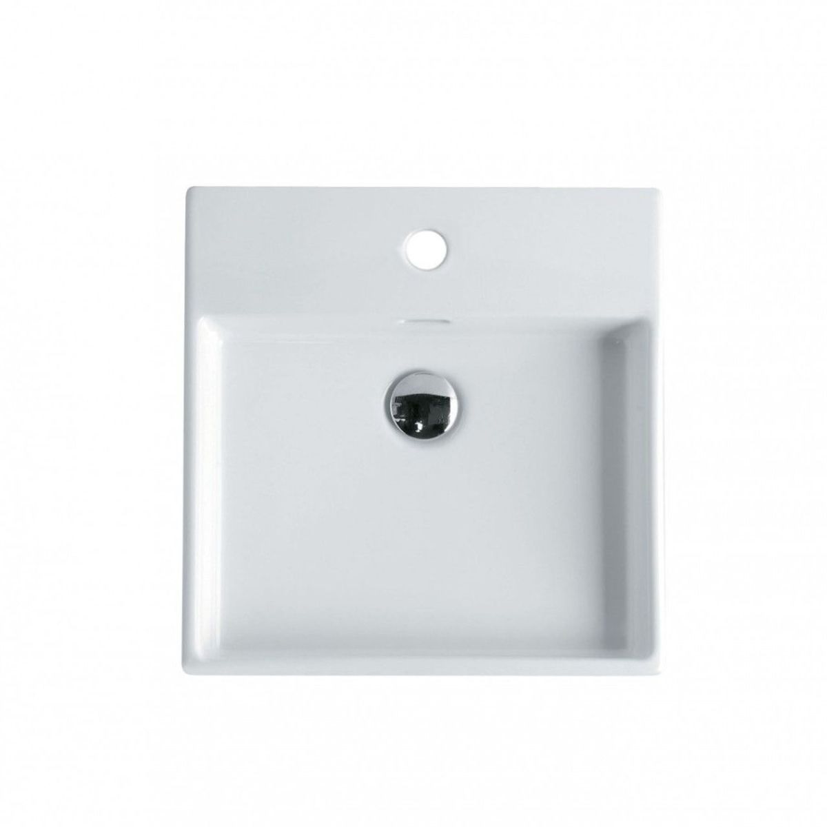 WS Bath 46.01 Unlimited 18" L X 18" W WG Wall Mount or Counter Top Vessel Sink in White with Single Faucet Hole