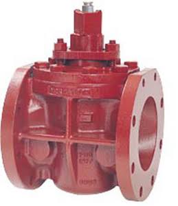 Flowserve Nordstrom 143 Cast Iron Vandal Proof Lubricated Plug Valve, 3" Flanged