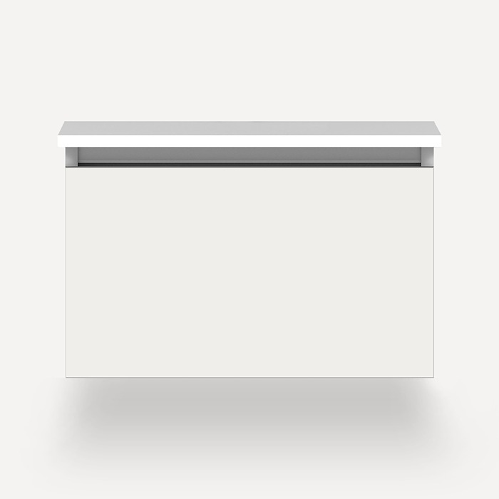 Robern VM24H2D21F19N Cartesian Vanity, 24" H X 15" W X 21" D, Satin White, Full Drawer, No Night Light