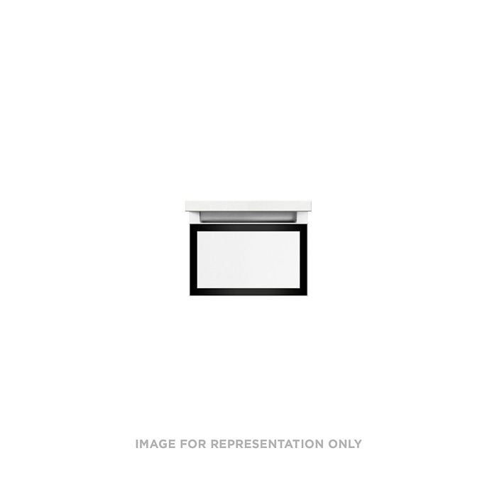 Robern VP12H1D21F19N83 Profiles Framed Vanity, 12" H X 7-1/2" W X 21" D, Satin White, Matte Black Frame, Full Drawer