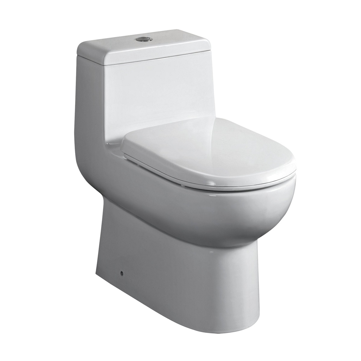 Whitehaus WHMFL3351-EB Magic Flush 1.6/1.1 GPF Elongated One Piece Toilet with Siphonic Action Dual Flush System in White
