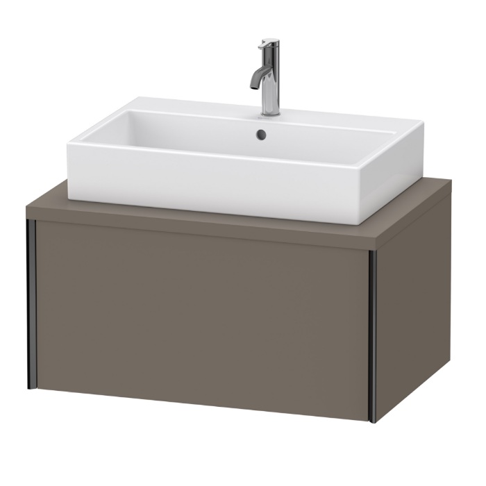 Duravit XV59120B290 XViu 32" L X 16" H X 22" D Vanity Base Only for Console with Single Drawer in Flannel Grey Satin Matt Lacquer (Vanity Top Sold Separately)