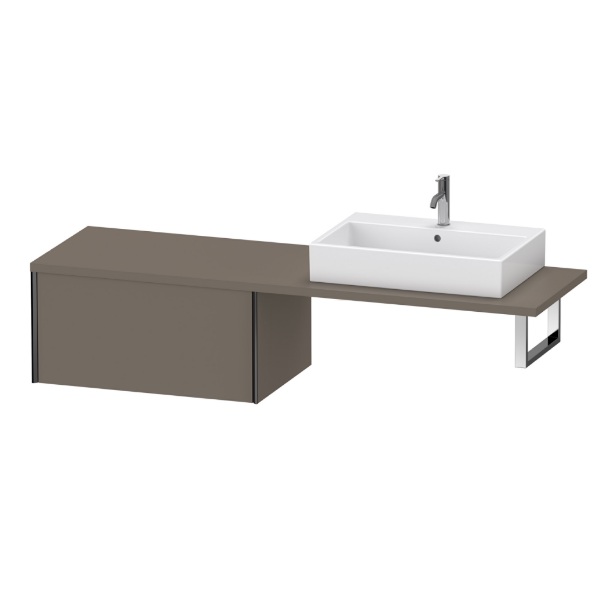 Duravit XV59340B290 XViu 31.49" W X 15.74" H X 21.57" D Single Drawer Vanity Base Only for Console in Flannel Grey Silk Matte (Vanity Top Sold Separately)