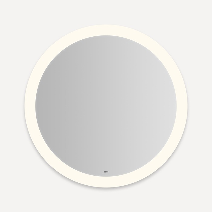Robern YM0030CPFPD3 Vitality Lighted Mirror, 30 Circle, Perimeter Light Pattern, 3000K Temperature (Warm Light), Dimmable, Defogger