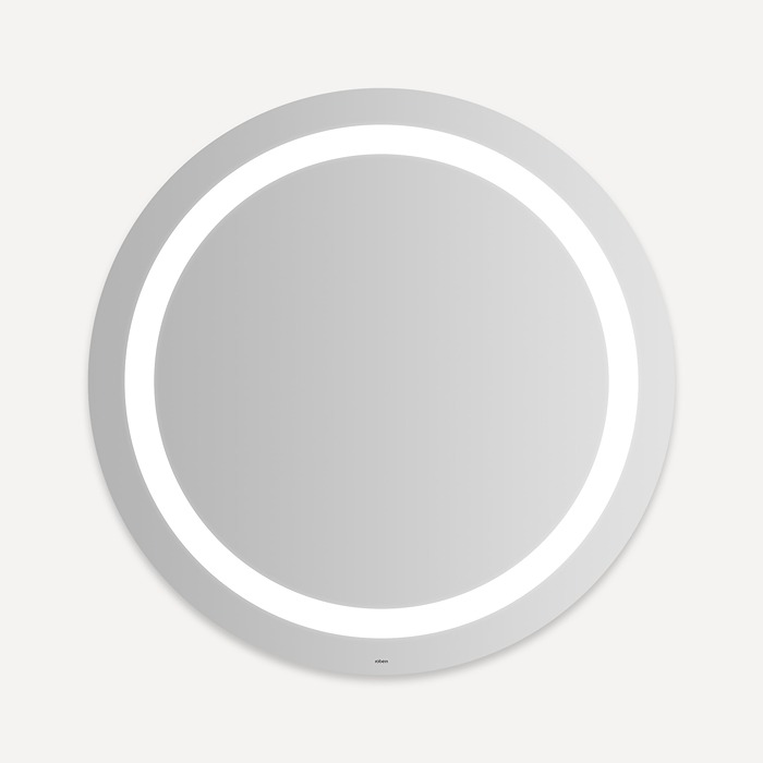 Robern YM0040CIFPD4 Vitality Lighted Mirror, 40 Circle, Inset Light Pattern, 4000K Temperature (Cool Light), Dimmable, Defogger