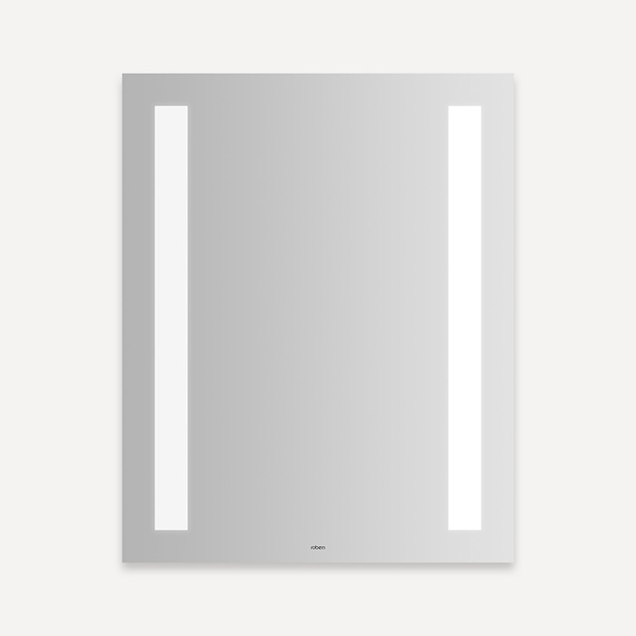 Robern YM2430RCFPD4 Vitality Lighted Mirror, 24" W X 30" H X 1-3/4" D, Rectangle, Column Light Pattern, 4000K Temperature (Cool Light), Dimmable, Defogger