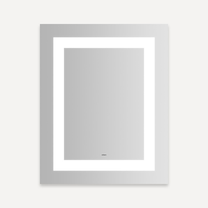 Robern YM2430RIFPD4 Vitality Lighted Mirror, 24" W X 30" H X 1-3/4" D, Rectangle, Inset Light Pattern, 4000K Temperature (Cool Light), Dimmable, Defogger