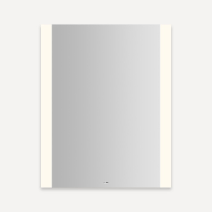 Robern YM2430RSFPD3 Vitality 24" W X 30" H X 1-3/4" D Rectangular Lighted Mirror with Edge Lit Light Pattern, Warm White (3000K), Dimmable and Defogger