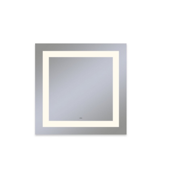 Robern YM3030RIFPD3 Vitality Lighted Square Mirror 30" W X 30" H X 1-3/4" D with Inset Light Pattern, 3000K Temperature (warm white), Dimmable and Defogger