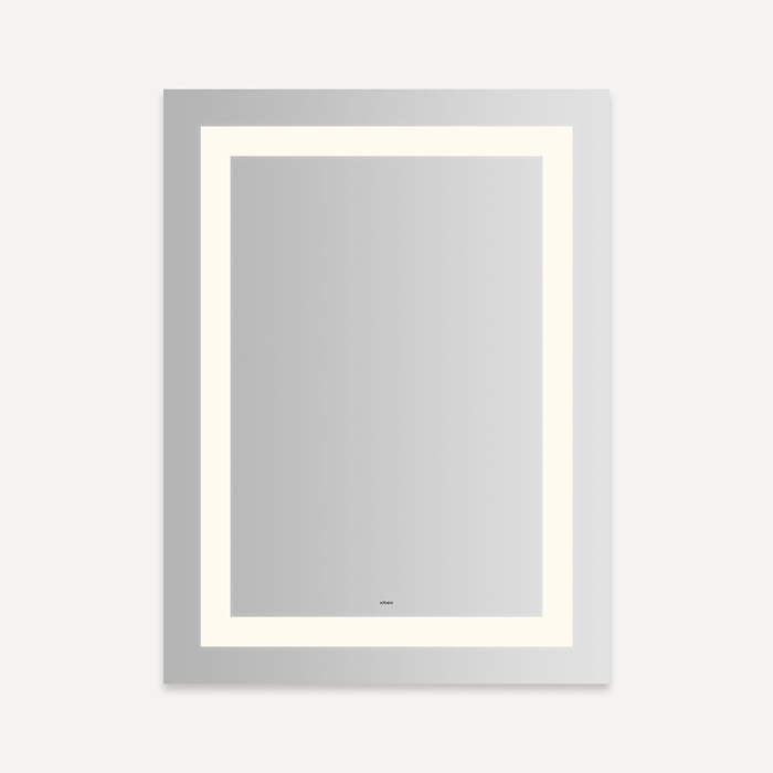 Robern YM3040RIFPD3 Vitality Lighted Mirror, 30" W X 40" H X 1-3/4" D, Rectangle, Inset Light Pattern, 3000K Temperature (Warm Light), Dimmable, Defogger
