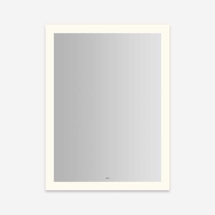 Robern YM3040RPFPD3 Vitality 30" W X 40" H X 1-3/4" D Lighted Mirror, Rectangle, Perimeter Light Pattern, 3000K Temperature (Warm Light), Dimmable, Defogger