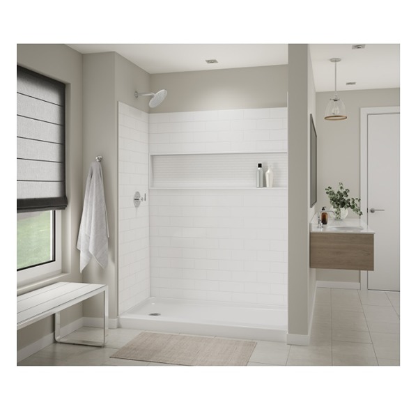 Bootz Z041-6100-00 Nextile Pro 60" L X 30" W X 74" H Direct to Stud Four Piece Alcove Shower Wall Kit in White