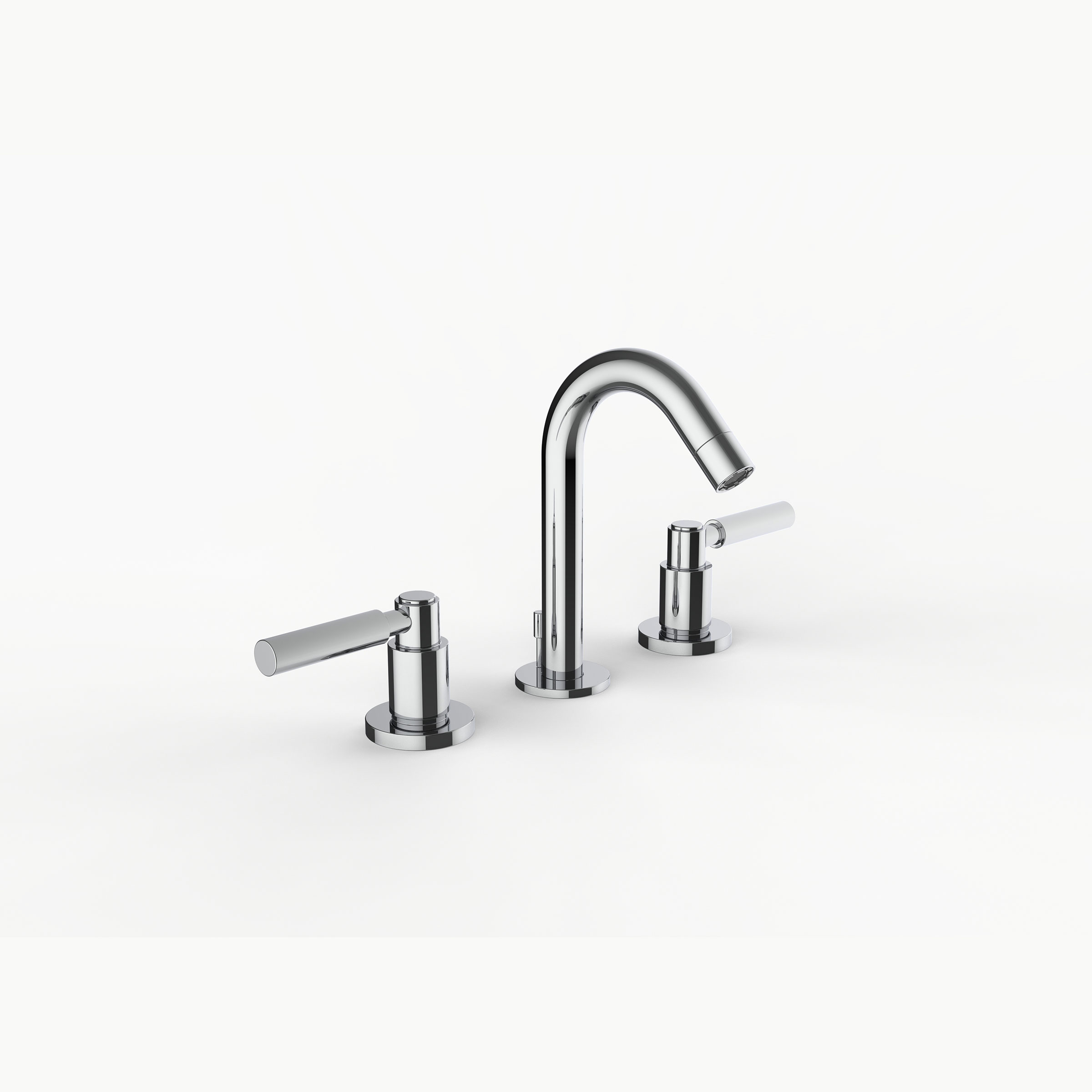 Davinci ZEN-GOT-100-PC Gotham Deck Mounted Three Hole Lavatory Faucet with Arc Spout with Lever Handles in Polished Chrome